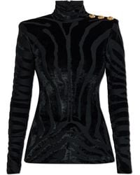 Balmain - Top With A Stand-Up Collar - Lyst