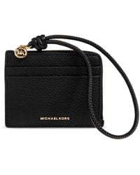 MICHAEL Michael Kors - Leather Card Holder With Logo - Lyst