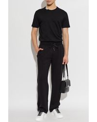 Dolce & Gabbana - T-Shirt With A Logo Patch - Lyst