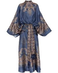 Zimmermann - Silk Dress With Draping - Lyst