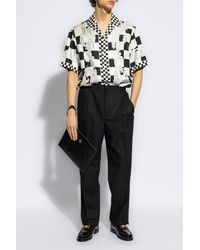Versace - Silk Shirt With Short Sleeves, - Lyst
