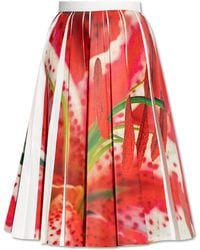 Tory Burch - Pleated Skirt With Colorful Print - Lyst