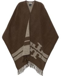 Tory Burch - Poncho With Logo - Lyst