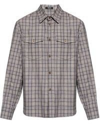Versace - Checked Pattern Shirt - Lyst