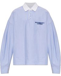 DSquared² - Cotton Polo Shirt With Printed Logo - Lyst