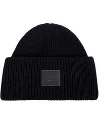 Acne Studios - Wool Beanie With Logo - Lyst