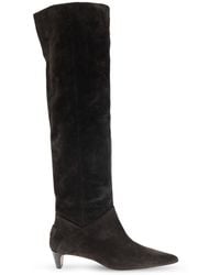 AllSaints - Suede Heeled Boots 'Ortega' - Lyst