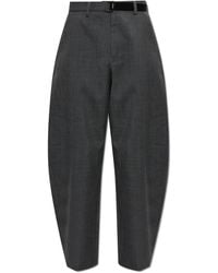 Sacai - Wool Wide-Leg Trousers - Lyst