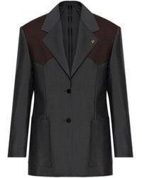 Versace - Wool Blazer With Single Vent - Lyst