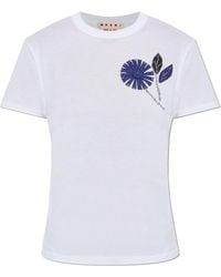 Marni - T-Shirt With Applique - Lyst