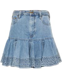 Zimmermann - Denim Skirt With Belt - Lyst