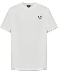 A.P.C. - Cotton T-Shirt With Logo - Lyst