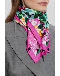 KENZO - Silk Scarf With Floral Motif - Lyst