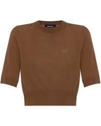 DSquared² - Wool Top With Logo - Lyst
