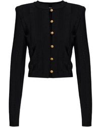 Balmain - Cardigan With Shoulder Pads - Lyst