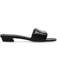 Roger Vivier - 'Bv Padded' Leather Heeled Mules - Lyst