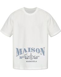 MM6 by Maison Margiela - T-Shirt With Printed Logo - Lyst