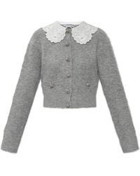 Self-Portrait - Cardigan With A Detachable Collar - Lyst