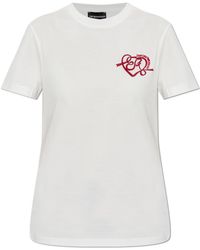 Emporio Armani - T-Shirt With Embroidered Logo - Lyst