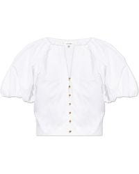 FRAME - Top With Puff Sleeves - Lyst