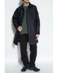 Stone Island - Coat With Logo Patch - Lyst