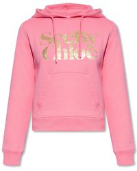 See By Chloé Hoodie With Logo - Pink