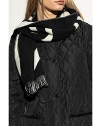 Burberry - Wool Scarf With Logo - Lyst