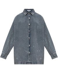 Stella McCartney - Denim Shirt With Shimmering Appliqués - Lyst