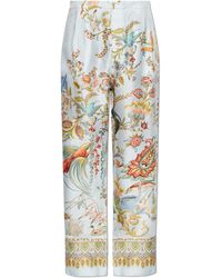 Etro - Silk Wide-Leg Trousers - Lyst