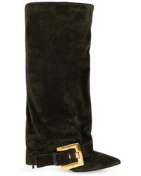 Balmain - Suede Heeled Boots - Lyst
