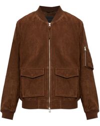 AllSaints - Rokko' Suede Bomber Jacket - Lyst