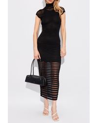 Alaïa - Striped Slim-fit Silk-blend Knitted Maxi Dress - Lyst