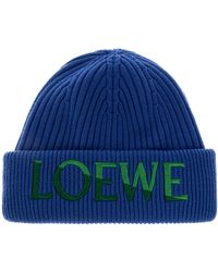 Loewe - Wool Beanie Hat With Logo - Lyst