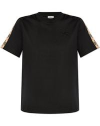 Burberry - T-Shirt With Embroidered Logo - Lyst