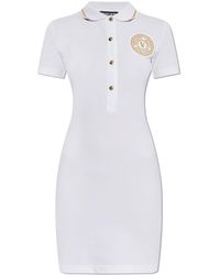 Versace Jeans Couture - Polo Dress With Embroidered Logo - Lyst