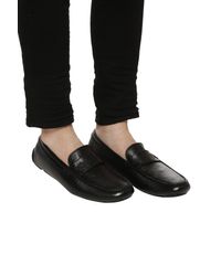 Giorgio Armani - Leather Slip-on Shoes, - Lyst