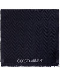 Giorgio Armani - Wool Scarf With Herringbone Pattern - Lyst