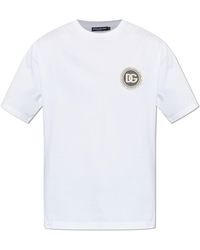 Dolce & Gabbana - T-Shirt With Logo Patch - Lyst
