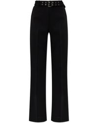 Ganni - Creased Trousers With Belt - Lyst