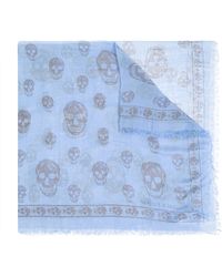 McQueen - Scarf With A Distinctive Skull Motif - Lyst