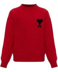Ami Paris - Wool Crew Neck Sweater - Lyst