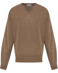 Jil Sander - Wool V-Neck Sweater - Lyst