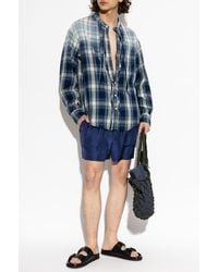 DSquared² - Silk Shorts With Logo - Lyst