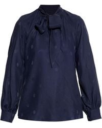 Etro - Silk Top With Tie-Neck - Lyst