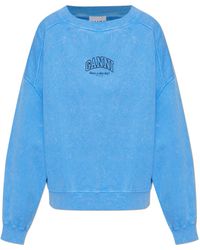 Ganni - Sweatshirt With Printed Logo - Lyst