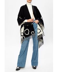 Moncler Poncho With Logo Black