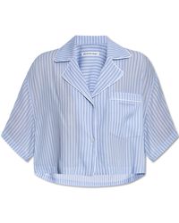T By Alexander Wang - Loose-Fit Shirt With A Striped Pattern - Lyst