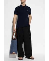 Fendi - Polo Shirt With Logo-Shaped Applique - Lyst