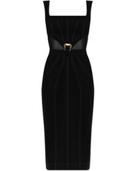 Versace Jeans Couture - Denim Dress With Transparent Inserts - Lyst