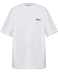 ROTATE BIRGER CHRISTENSEN - T-Shirt With Embroidered Logo - Lyst